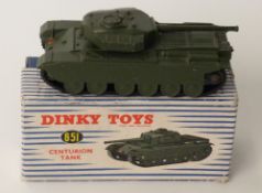 Dinky Toys diecast model Centurion Tank with green body and black tracks 651,
