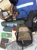 Coarse and carp fishing equipment including keep nets, landing net, carp bivouac, tripod stool,