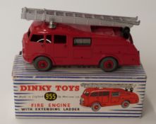 Dinky Toys diecast model Fire Engine with extending ladder and red body and hubs 955,