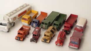 Twelve Dinky Toys and Dinky Supertoys diecast model commerical vehicles including Foden, Guy,