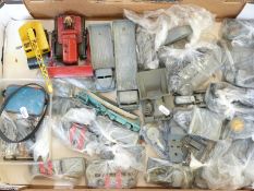 Thirty Dinky Toys and Dinky Supertoys diecast model vehicles together with a collection of parts