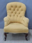 Victorian mahogany framed button back armchair