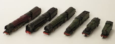 Six Graham Farish and Trix N gauge locomotives including Duchess of Hamilton,