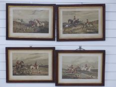 A set of four named hunting prints