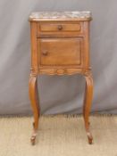 Pot cupboard with marbled top together with swing frame mirror