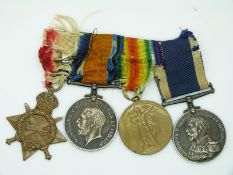 WWI medal group comprising 1914 - 1915 Star, War Medal, Victory Medal named to J 17314 C.F.