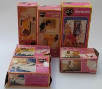 Sindy wardrobe, washbasin unit, bath and bedroom furniture,