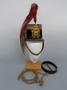 Victorian c1857 3rd (King's Own) Light Dragoons officer's Albert 2nd pattern short shako worn by