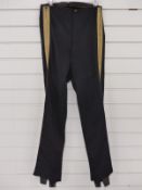 Victorian c1865 16th Lancers officer's coveralls of black cloth with two parallel gold braid