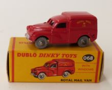 Dublo Dinky Toys diecast model Royal Mail Van with windows, red body and grey wheels 068,