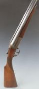 George Bate 12 bore side by side shotgun with chequered grip and forend,
