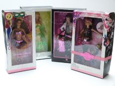 Four Barbie Collector Pink and Silver Label dolls Hard Rock K7906,