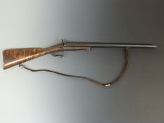 Vasselon of Marseille 16 bore side by side pinfire hammer action shotgun with named and engraved