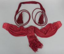 British Army c1800 Light Infantry sash in crimson with two tassels,