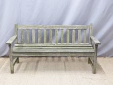 A teak garden bench,