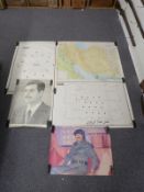 Five various Eastern military training posters and maps,