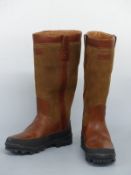 Hunter Sympatex pair of size 12 unworn wellingtons with wooden boot trees