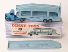 Dinky Toys diecast model Pullmore Car Transporter with mid blue cab and hubs,
