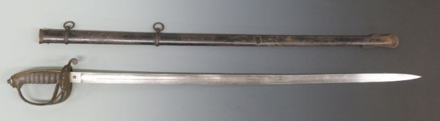 British Infantry officer's sword c1860 with Gothic pierced half basket hilt,