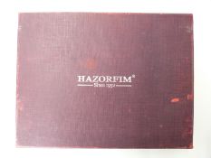 Hazorfim Spirit of Silver poker chip set in fitted wooden box with white white panel to lid marked