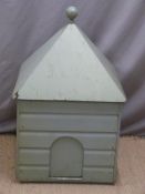 Cotswold green painted pyramid roofed chicken coop,
