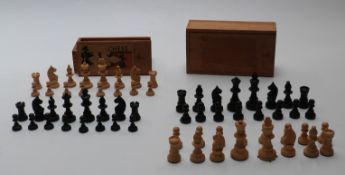 Two wooden chess sets,