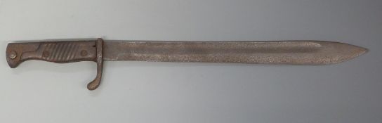 German K98 'Butcher' bayonet with indistinct script including A G Duisburg,