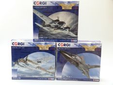 Three Corgi The Aviation Archive limited edition 1:72 scale diecast model aeroplanes Heinkel He.