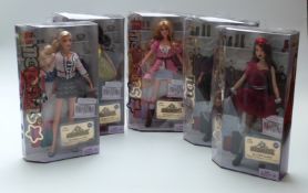 Five Barbie Stardoll dolls,