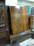 Victorian mahogany bow fronted wardrobe with crossbanded and inlaid detail,