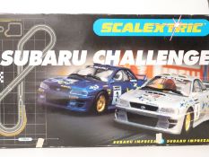 Scalextric Subaru Challenge model motor racing set C1040,