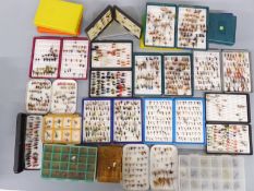 Fox box, Richard Wheatley and other fly fishing boxes containing flies,