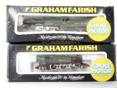 Two Graham Farish N gauge GWR locomotives 4-6-0 Castle Class Winchester Castle 5042 1446 and 2-6-2