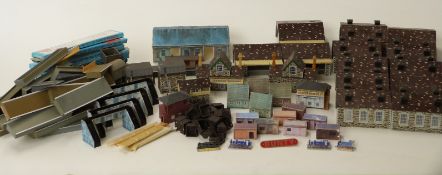 Twenty N gauge buildings together with various accessories,