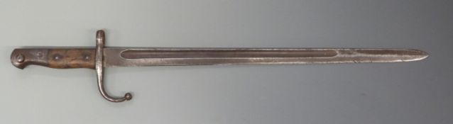 Turkish 1887 Mauser bayonet with Turkish stamps to blade and handle,