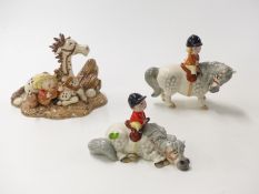 Three Beswick / Royal Doulton Thelwell figures