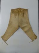 British Army Georgian c1803 buckskin riding breeches, with flap and button front,