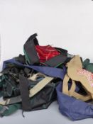 A collection of fishing bags including trout or salmon by Stonefly, Trabucco, Scierra,