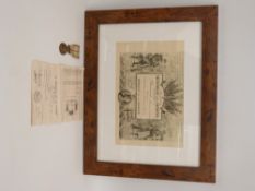 A framed certificate with medal relating to the French Army for the Battle of the Marne (September