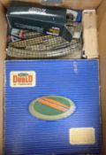 A collection of Hornby Dublo 00 gauge accessories including signals, buffers, points,