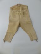 British Army Georgian c1803 buckskin riding breeches with flap and button front,