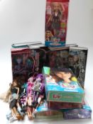 Five Monsters High dolls with Ever After High and four Liv examples, in original boxes,