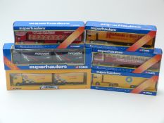 Six Corgi Superhaulers 1:64 scale diecast model lorries including 150 Years Bishop's Move Europe,