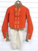 Victorian c1848 29th Regiment of Foot (Worcestershire Regt) officer's coatee of red cloth with buff