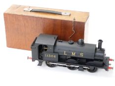 Gauge 1 electric LMS 0-6-0 dockside Hunslet locomotive 11304, in fitted wooden carry case.