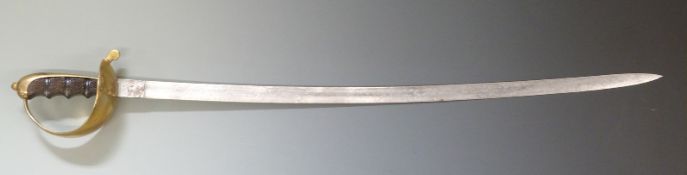 Royal Navy NCS sword, plain bowl guard stamped GGM,