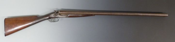 James Dalziel Dougall 10 bore side by side hammer action shotgun with named and engraved locks,
