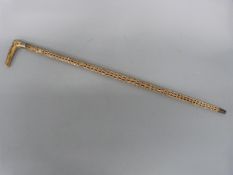 Shark vertebrae walking stick with horn handle,