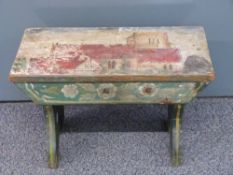 Rustic painted stool