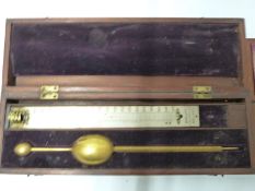 Two cased 19th century hydrometers,